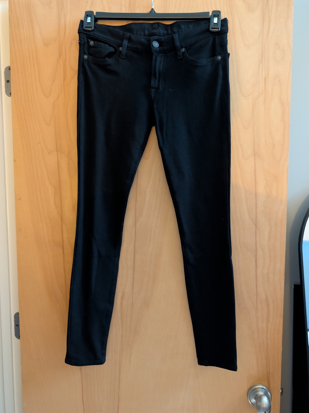7 For All Mankind Black Skinny Stretch Jeans